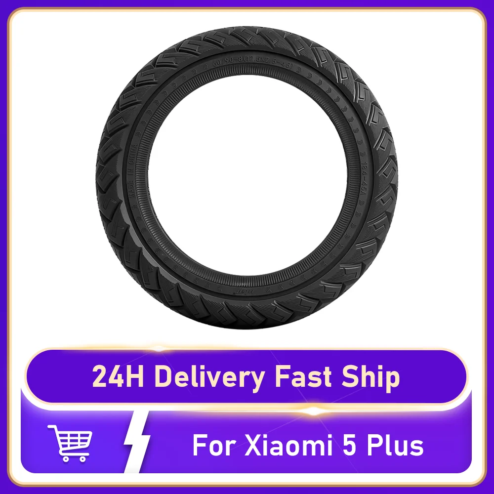 

12-дюймовая бескамерная цельнолитая шина для Xiaomi 5 Plus 60 90-8, утолщенная внедорожная взрывозащищенная покрышка, аксессуары для электросамокатов