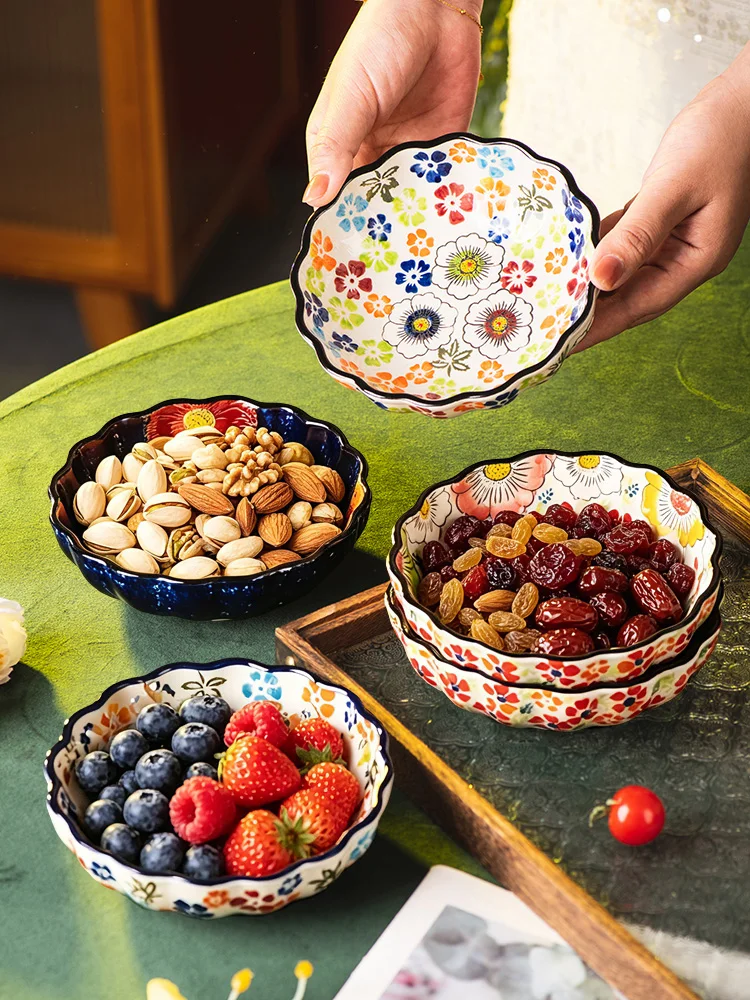 plateau-a-fruits-elegant-pour-table-basse-de-salon-usage-domestique-presentoir-a-bonbons-noix-et-en-cas-grande-valeur-esthetique-ceramique-peinte-a-la-main