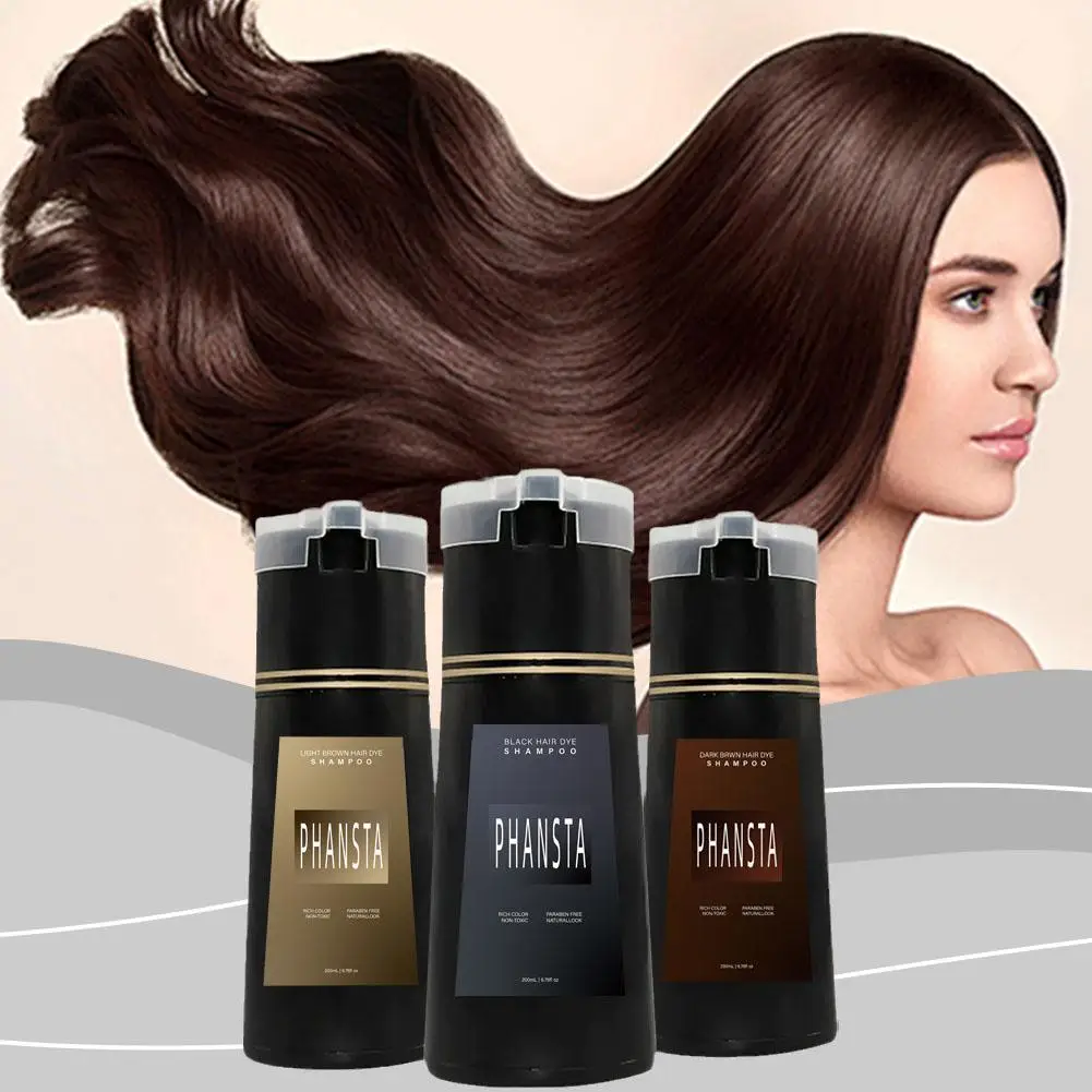 

PHANSTA Hair Dye Shampoo Hair Instant Dye Shampoo,Hair Dye Coloring Shampoo For Gray Hair Long Lasting Nourish For Men Women