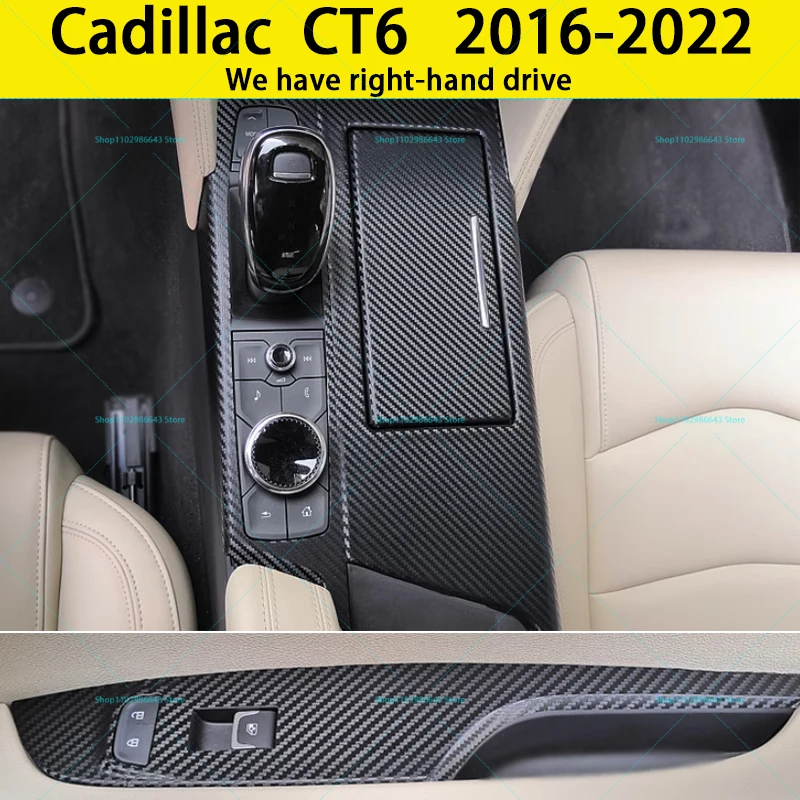 Suitable for CT6 Interior Stickers, Carbon Fiber Modified Film for Central Control Gear Shift for Cadillac CT6 2016-2022