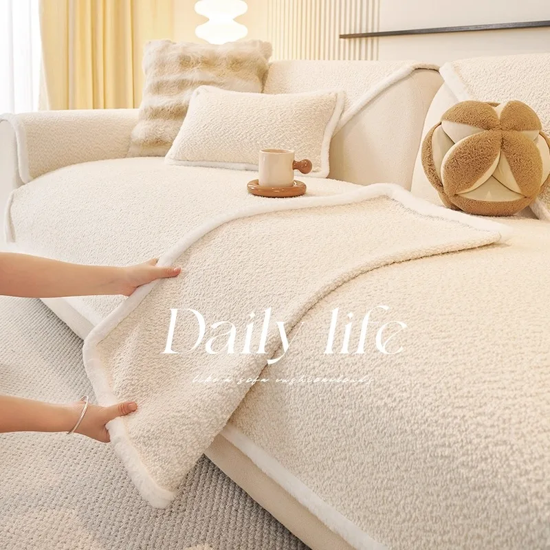 1 Stück moderner Chenille-Sofabezug, weiche Schlaufengarnstruktur mit flauschiger Bindung für alle Jahreszeiten, rutschfester Couchbezug für das Wohnzimmer