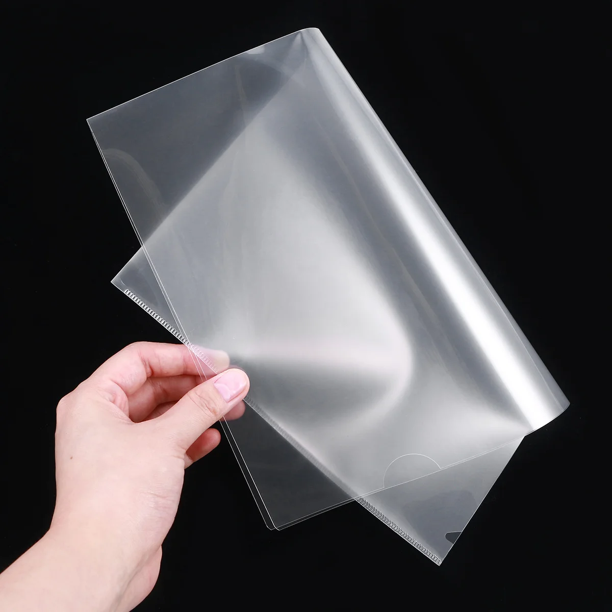 Cartella di file trasparente A4 da 30 pezzi Organizzatore di documenti in plastica a forma di L per uso professionale Comodo supporto per gestione