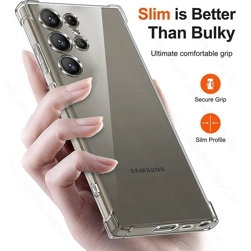 S25Ultra Shockproof Silicone Clear Crystal Soft Case For Samsung Galaxy S25 Ultra S 25 Plus 5G Ultra-Thin Transparent Back Cover