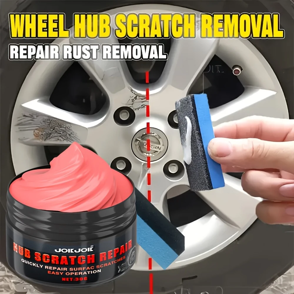 Car Hub Scratch Repair Wax - for RVs, Motorcycles, and Trucks: Alloy Wheel Scratch & Wear Restoration Kit