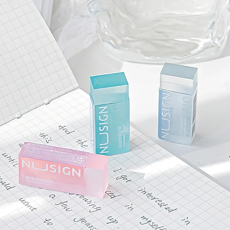 1pcs Jelly Color Eraser Clear Eraser Transparent Color Less Dust Rubber for Pencil Sketch Cleaning Stationery School