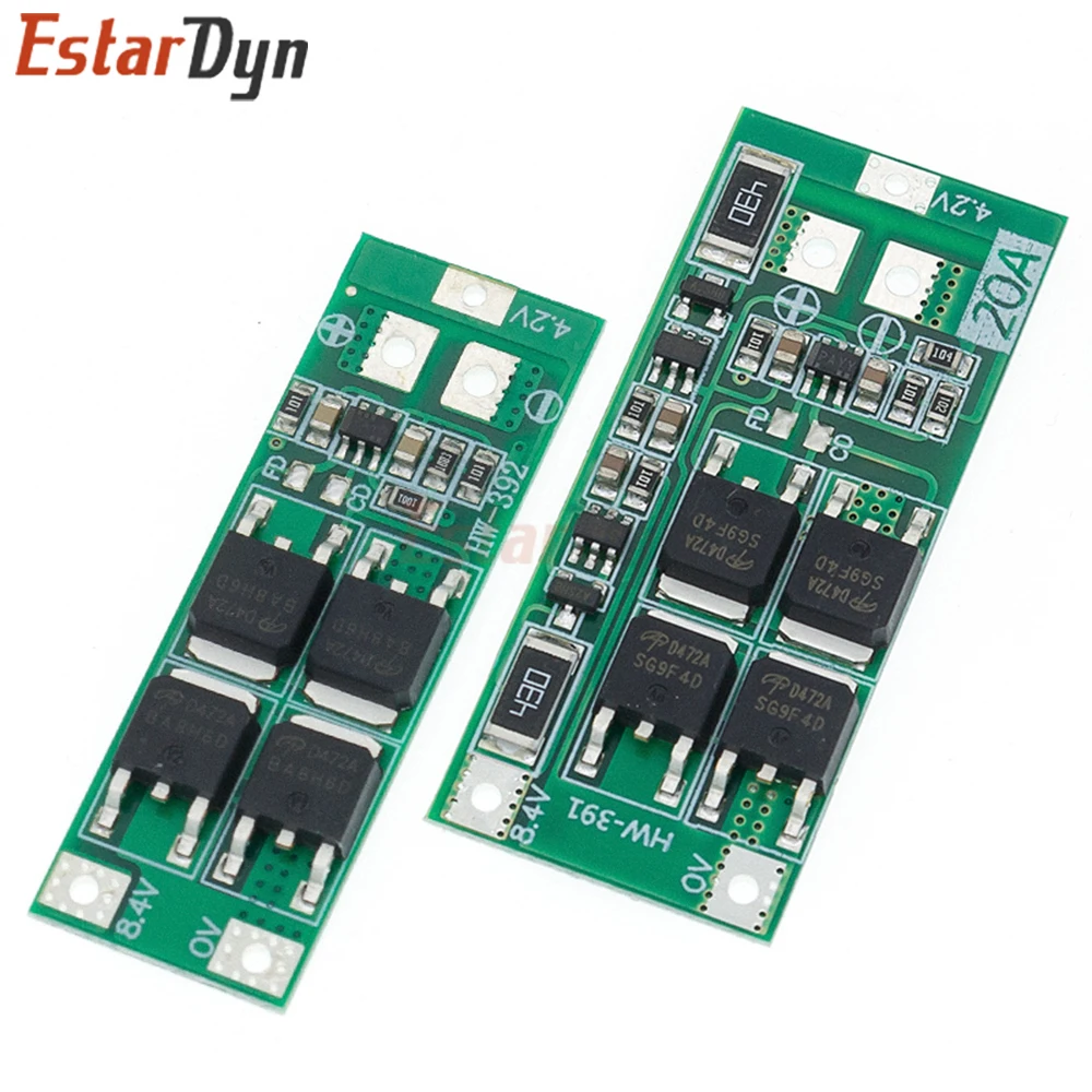 2S 20A 7.4V 8.4V Lithium Battery BMS Protection Board 18650 Standard Balance Version for Cordless Power Drill Battery Upgrade