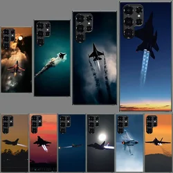 Black Sky Jet Fighter Clear Phone Case for Samsung Galaxy S21 Plus S24 S23 S20 FE S22 S26 Ultra S25 Edge TPU Capa Cases Cover Sh