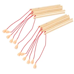12pcs / 6pcs Wooden Magnetism Fishing Poles Wood Fishing Rod Kindergarten Early Educational Props Kids Puzzle 15cm