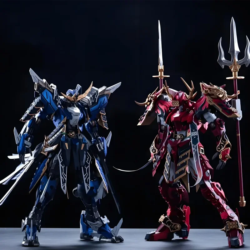 1/100 fecha Masamune & Sanada Yukimura serie aleación marco de fundición a presión figura de acción Robot Ninja montaje modelo escritorio decoración regalos