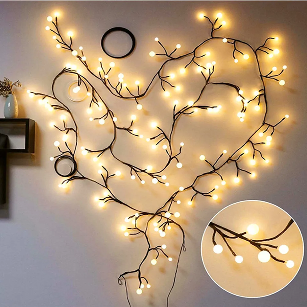 Led Vine Rattan Branch Lights USB Input 8 Lighting Modes for Wall Home Decorations