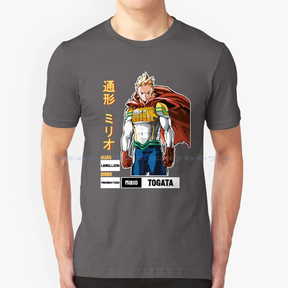 Boku No Hero Academia-- Mirio Togata Lemillion T-Shirt T Shirt 100% Cotton Tee Boku No Hero Anime Manga All Might Deku