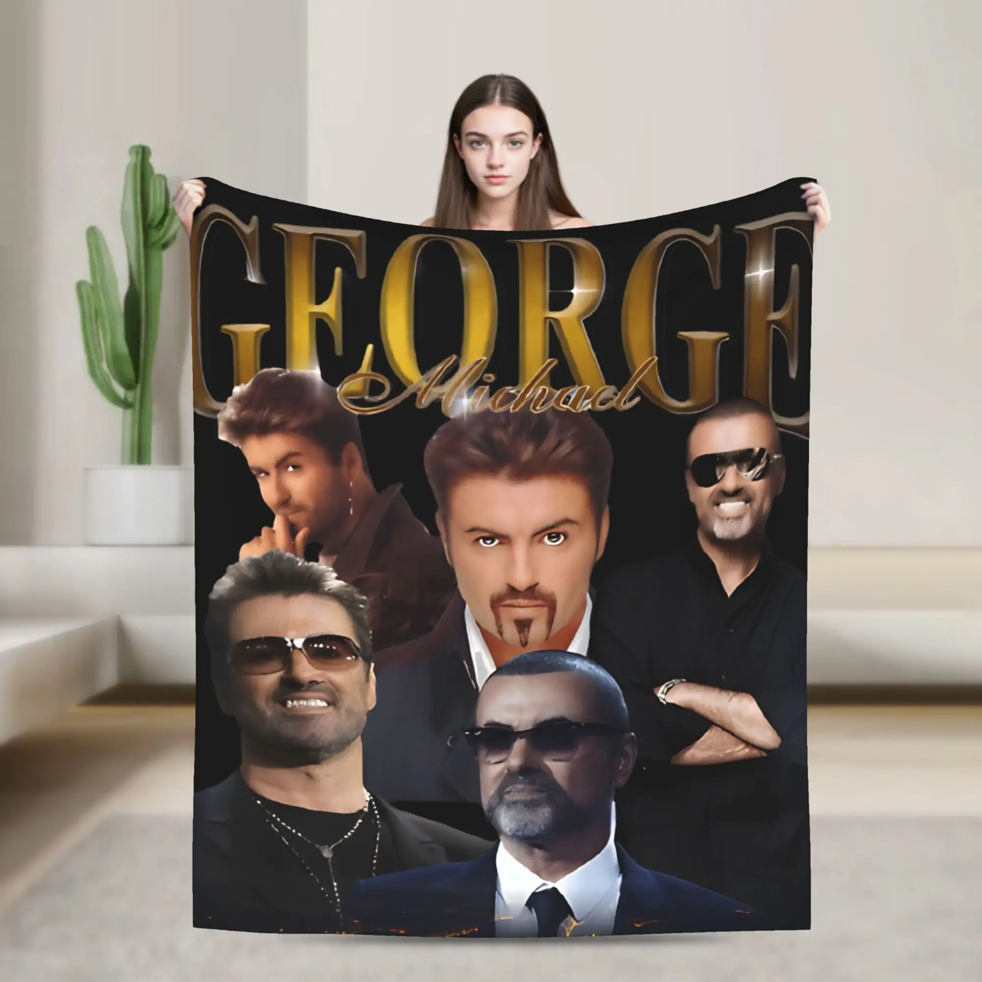

George Michael Music Warm Blankets Decorative Plush Throw Blanket Pattern Couch Bed Flannel Bedspread Sofa Bed Cover