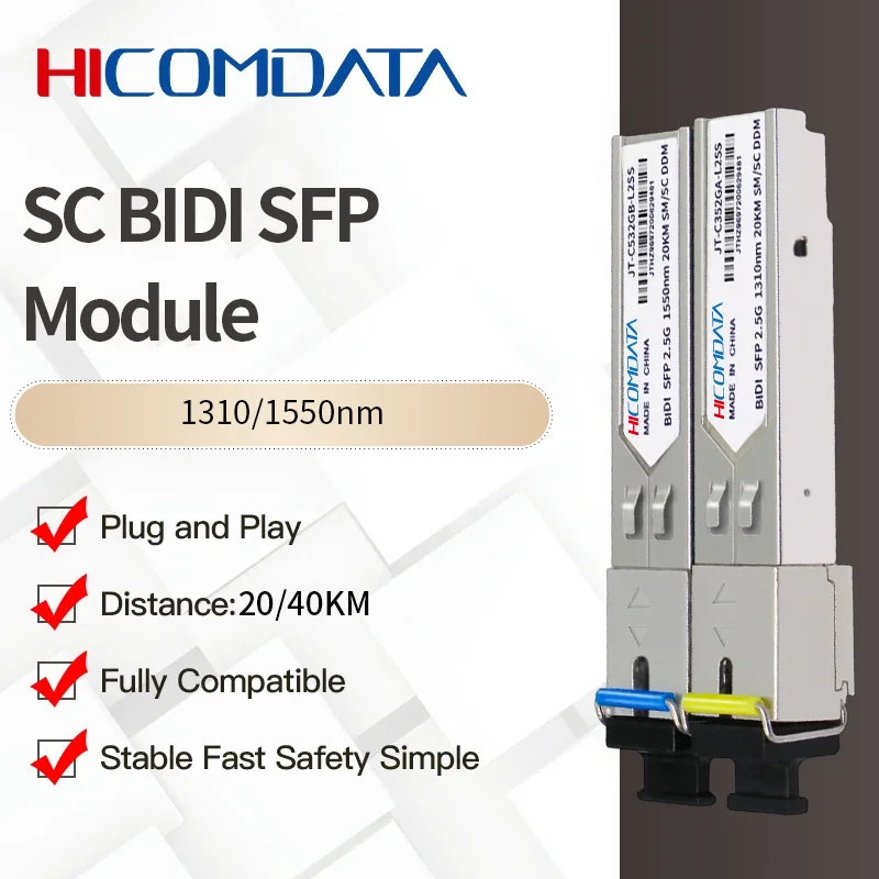2.5G Single Mode Single Fiber LC/SC Optical Module 20/40KM Compatible with Cisco MikroTik.. SFP Transceiver