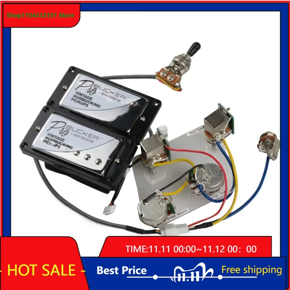 

Shop Bo-Hong Store-Guitar Pickups Alnico 5 ProBucker Humbucker Pickups Push/Pull Wiring Harness set-for Guitar EquipmentAccessor