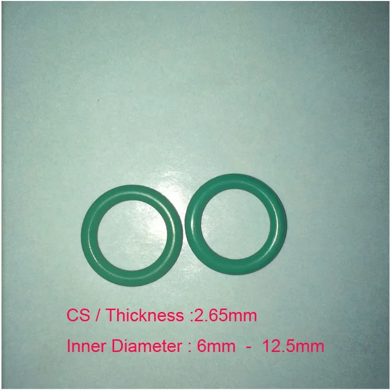 100 PCS Rubber ORing O-Ring CS 2.65mm x ID 6/7.1/7.5/8/8.5/9/9.5/10/10.6/11.2/11.8/12.5  Fluorine Rubber Gasket Seal FKM O Ring