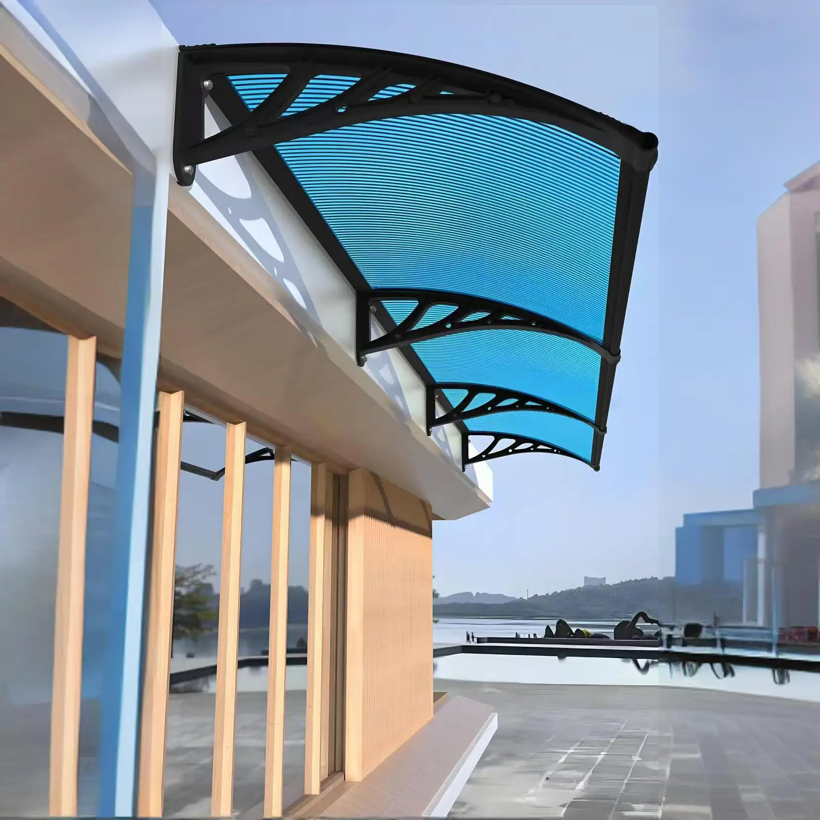 

Manufacturer Customization Modern Clear Transparent Polycarbonate Awning Outdoor Canopy Roof Outdoor Pc Window Awning