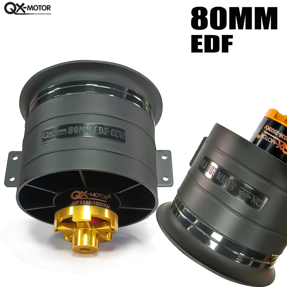 QX-MOTOR 70mm 80mm EDF 12 Blades Ducted Fan With Brushless Motor use 80A 100A 120A 160A ESC For RC Multiaxis Jet plane Parts