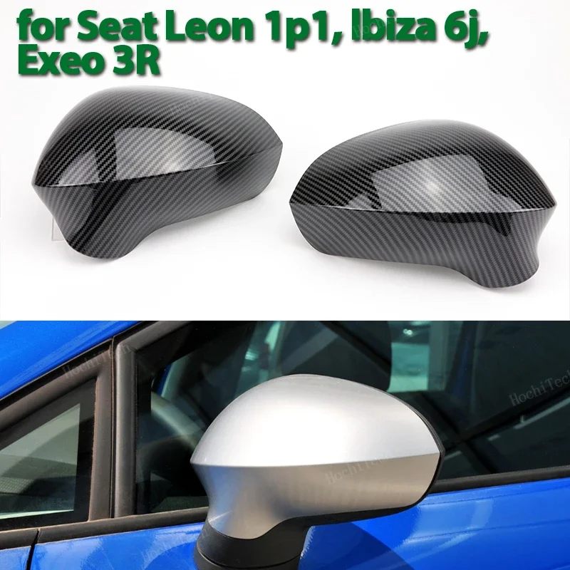 Für Seat Exeo 3R Leon 1P1 2009-2013 Lbiza 6J 2008-2013 Carbon Faser Auto Rückansicht tür Flügel Seite Spiegel Abdeckung Kappen Shell Fall