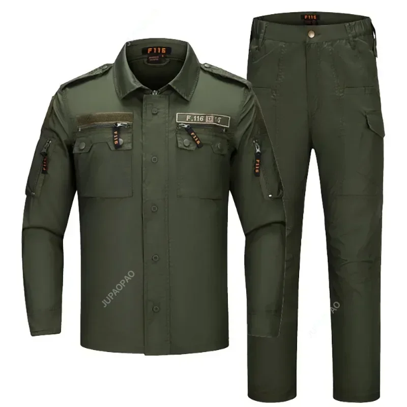 Novo camo masculino uniforme de combate de segurança tático jaqueta de combate roupas de força especial safari terno calças respirável resistente ao desgaste