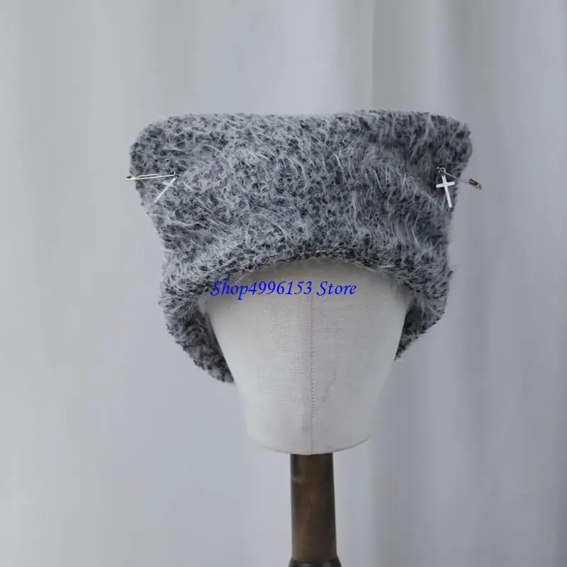 

Q0KE Удобная шапка-ушанка Стильная пушистая шапка Теплая модная шапка Новинка шапка с изображением животных