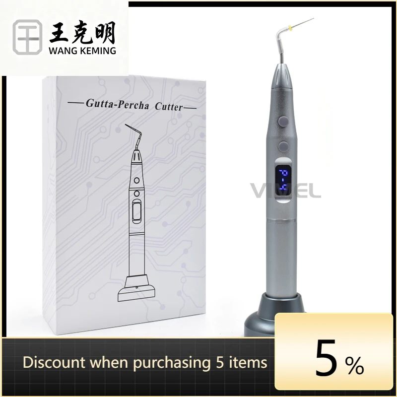 Metal Body Cordless den tal Gutta Percha Cutter Endo Obturation Pen Cordless Root Canal Hot Melt Filling Pen with 2 Tips Tools
