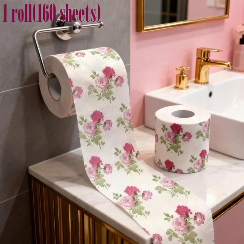 3-Ply Thick Paper Towels 160 Sheets Waterproof Floral Pattern Disposable Napkins for Party Home Restaurant Festival Decoration 1