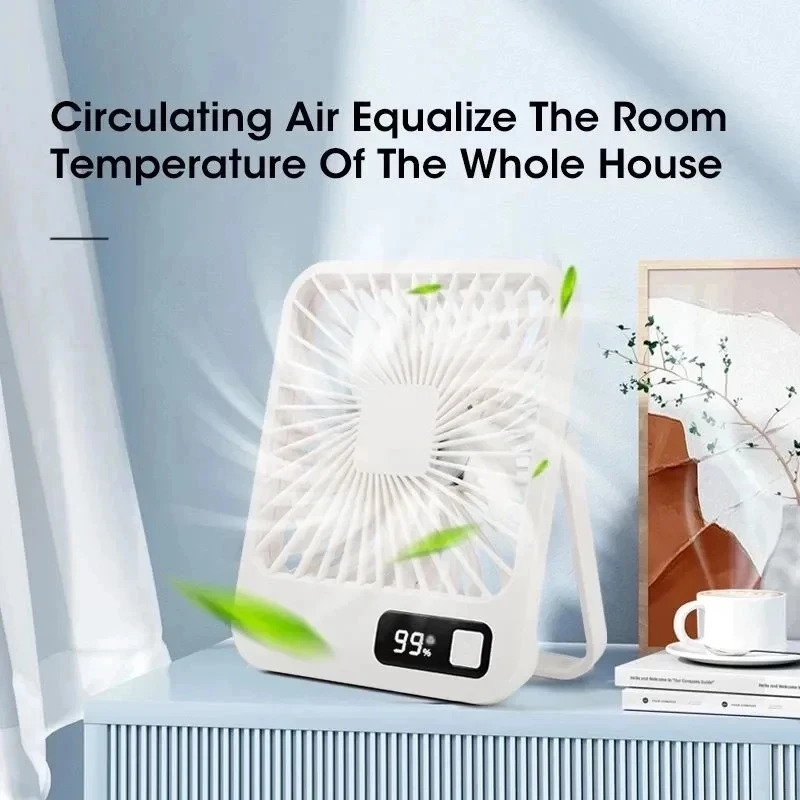Carica USB ventilatore silenzioso portatile piccolo ventilatore da tavolo silenzioso a 5 velocità potente per il raffreddamento della camera da letto dell'ufficio ventilatore portatile estivo