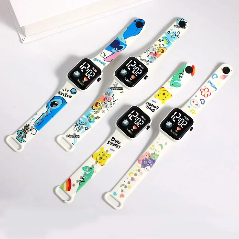 Disney Winnie the Pooh Dragon Ball Z Sport Casual Watches Led Silicone Watch Color Lovely Digital Children Wristwatch Clock Gift