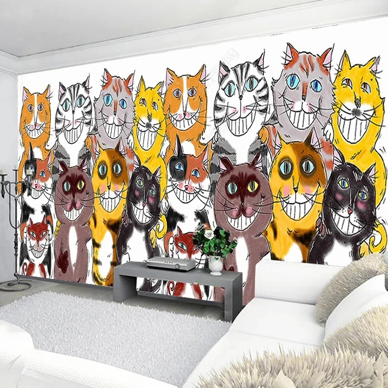 

Custom Modern Personality Creative Cute Cat 3D Wallpaper Mural For Children Room Living Room Bedroom Sofa TV Backdrop Home Decor