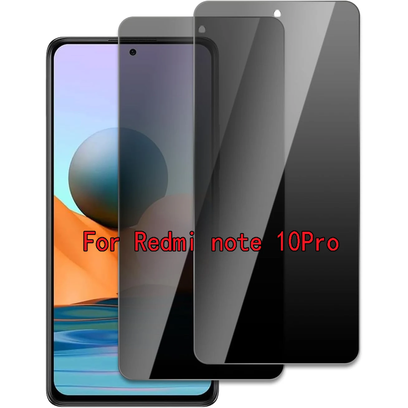 قطعتان من واقي شاشة الخصوصية الزجاجي لهاتف Xiaomi Redmi Note 10 Pro 9H من الزجاج المقسى #1