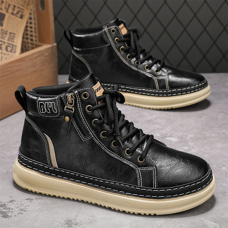 

New Men's Sneakers Fashion Leather Casual Shoe Outdoor Comfortable Walking Shoes for Men Luxury White Tenis Shoes Zapatos Hombre