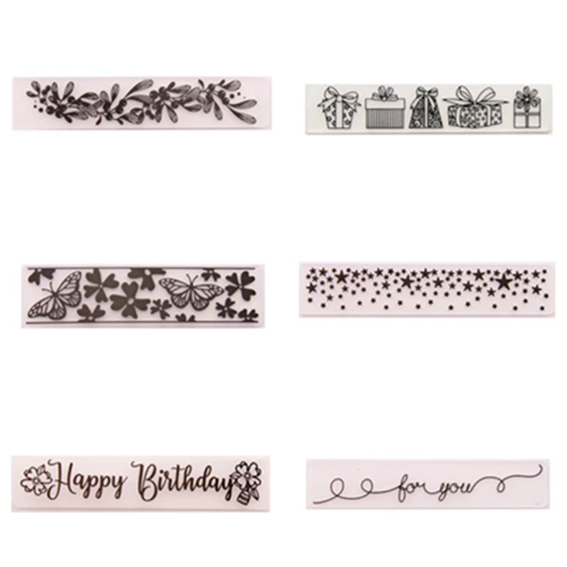 

6pcs Embossed Folder Files 6“ Birthday Letter DIY Scrapbooking Embossing Background Tools for Card making Craft Decor Supplies