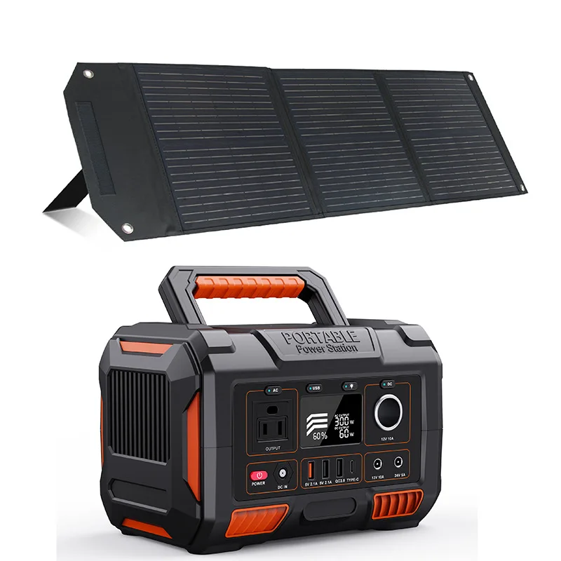 Portable 300W Lithium Ion Battery MPPT Solar Power Supply Outdoor Mobile Emergency Energy Storage Mobile Power Station