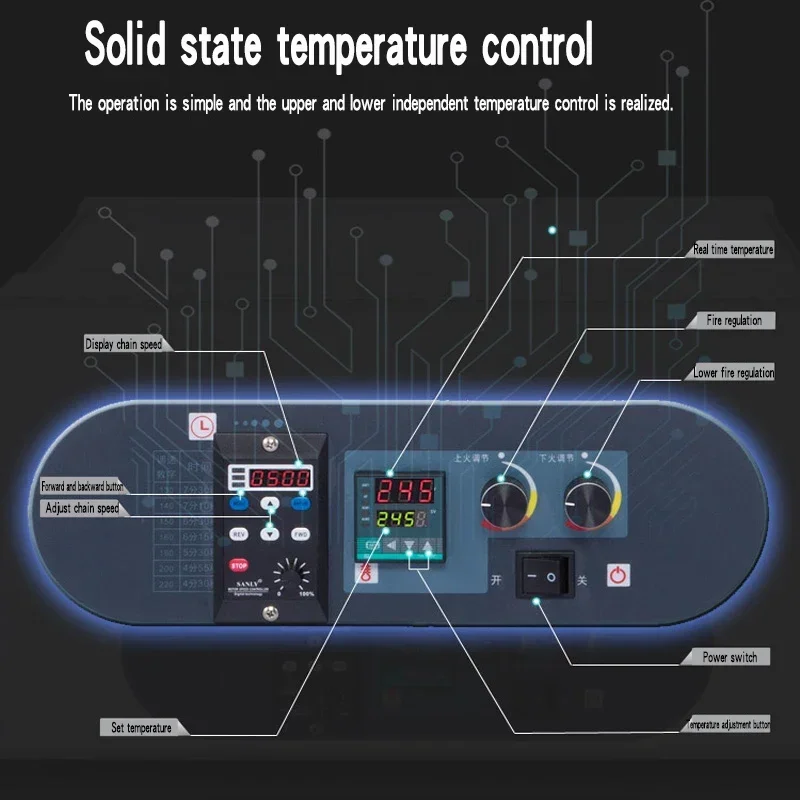8.5KW 18 Inch Intelligent commercial pizza oven crawler pizza oven electric baking hamburger bread oven oven food processor