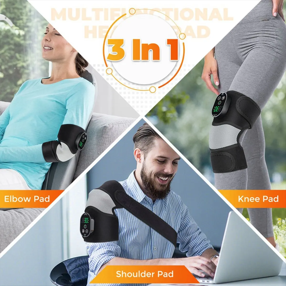 تسخين كهربائي تدليك منصات الركبة التدفئة الكوع و منصات الكتف لوحة التدفئة للركبتين الكوع والكتف لتخفيف الآلام