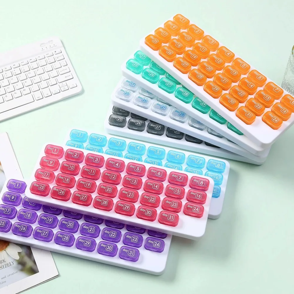 New Hot Monthly 31 Grids Once A Day Travel Premium Portable Large Pill Case Box Organizer Storage for Vitamin Medicine Fish Oils