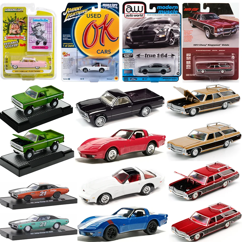 Auto World Bburago Johnny Lightning 1/64 Alloy Car Models 1:64 Ford Chevy Diecasts Vehicles Collection Toys For Boy Gifts