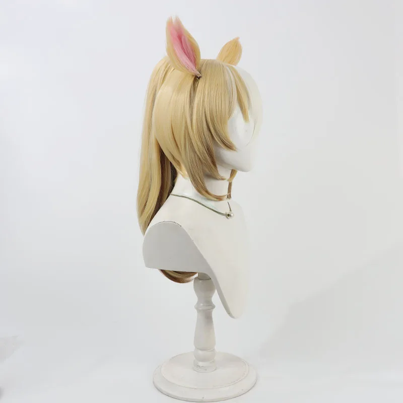 Uma Pretty Derby Chevalier Fidele Cosplay perruque oreille queue Durandal jaune brun cheveux synthétiques Halloween jeu de rôle fête pour les femmes