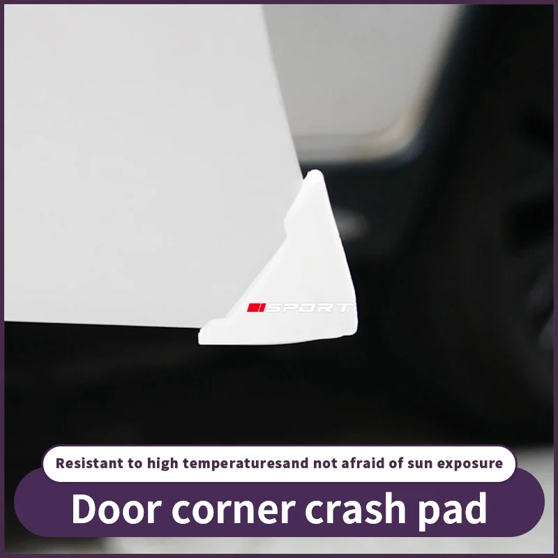 

2/4-piece set of white door corner anti-collision sticker SPORT double red car door edge anti scratch corner protector