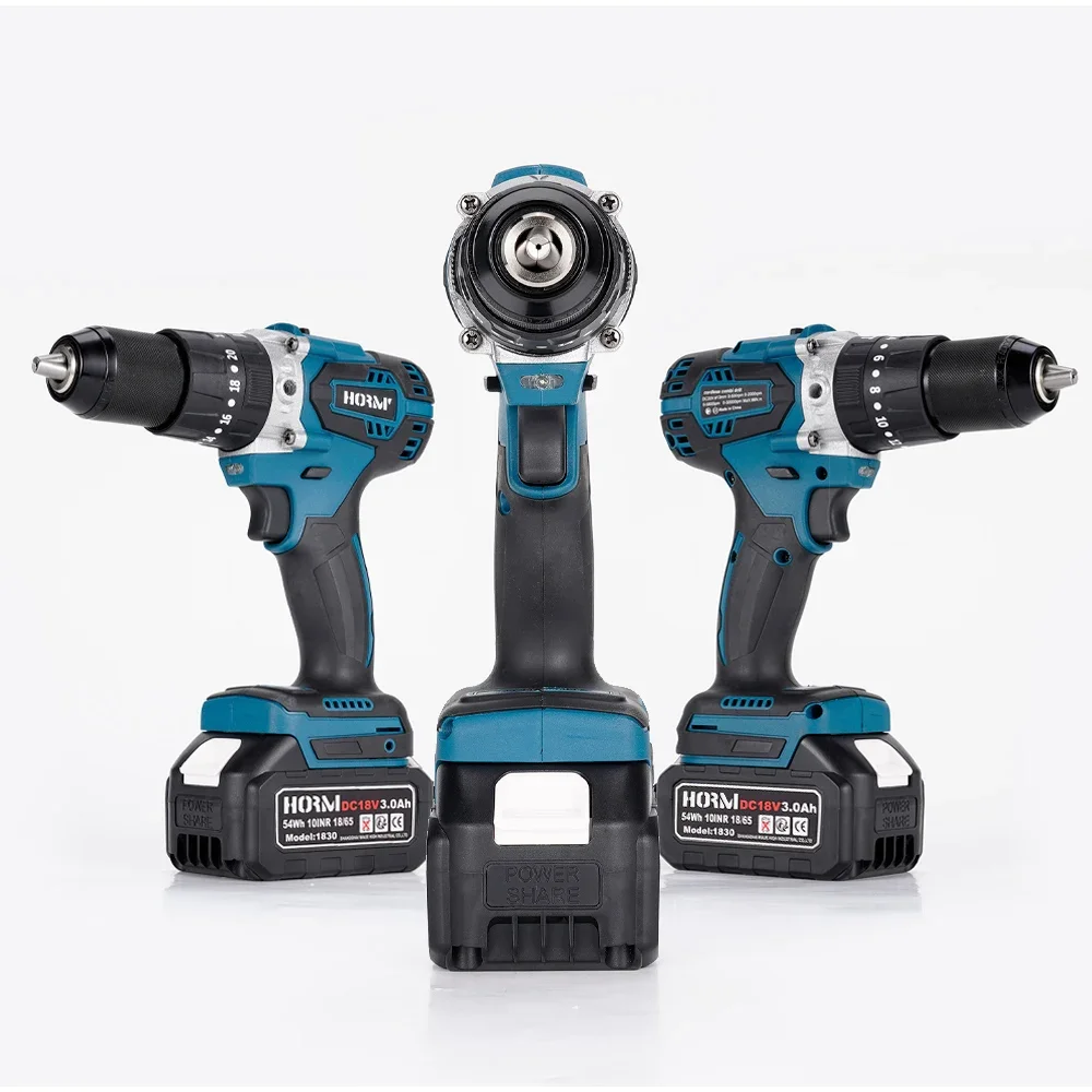Furadeira de impacto elétrica sem escova, 18v, 120n.m, com bateria de lítio, chave de fenda elétrica de 13mm com alça, ferramenta de broca manual doméstica