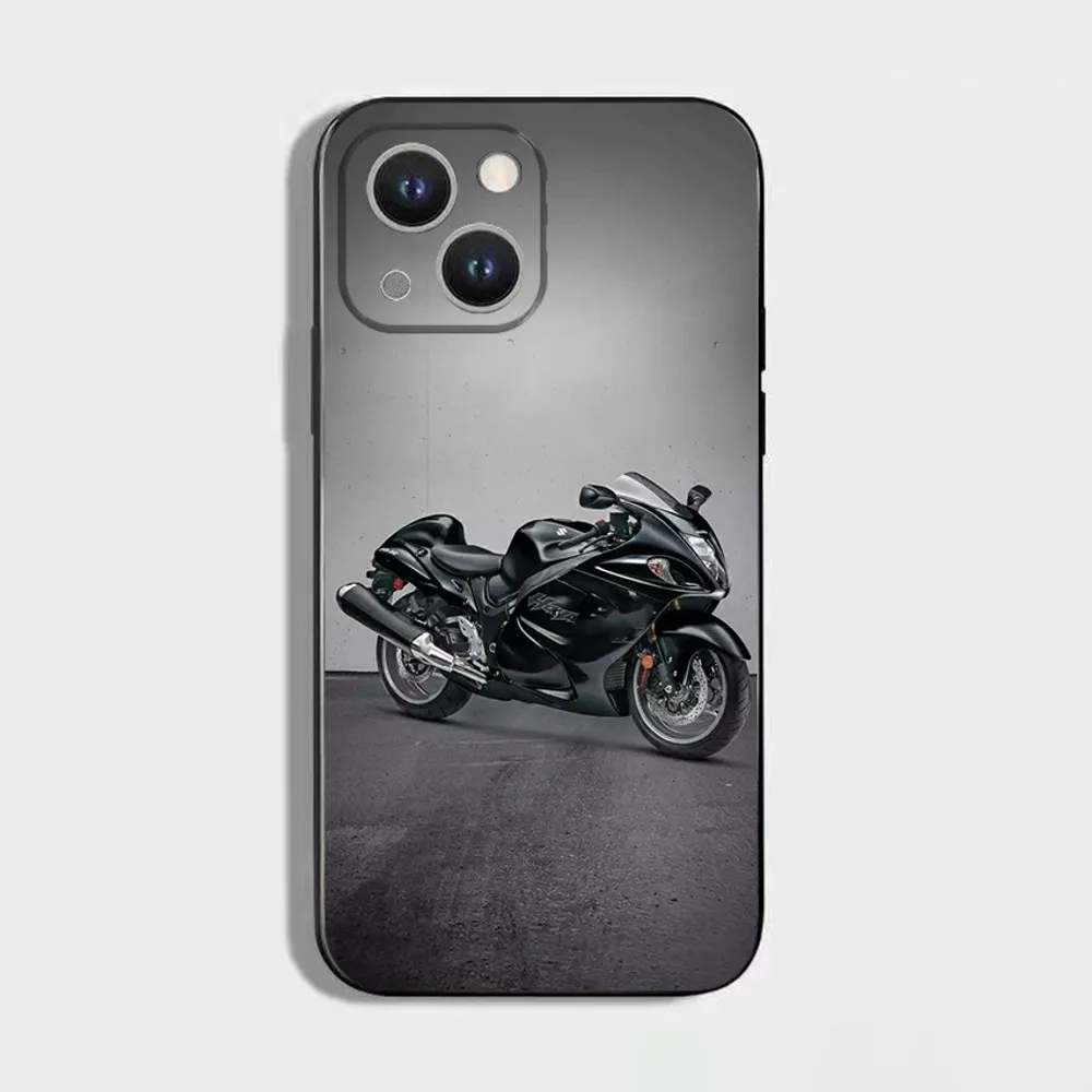 S-Suzuki H-Hayabusa GSX 1300R Handyhülle für iPhone 16,15,14,13,12,11 Plus,Pro Max,XS,X,XR,SE,Mini,8,7,Soft Silikon Schwarz Cover