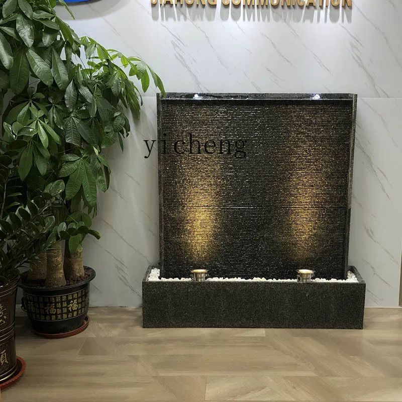 LYY Chinese water curtain wall flowing water fountain screen ornament hotel company office villa courtyard rockery