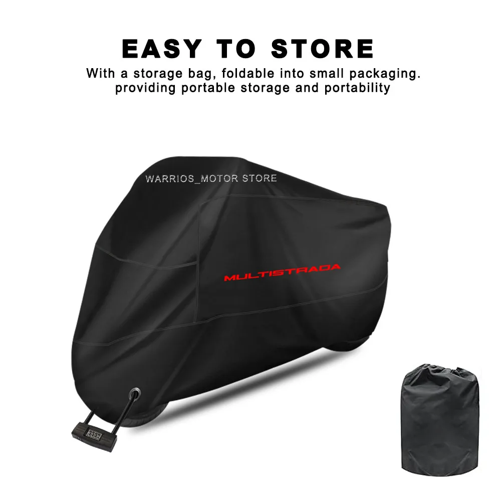 Motorcycle Cover UV Protection Dustproof Snowproof Outdoor All Years Motorcycle Waterproof Cover For Ducati Multistrada 1200