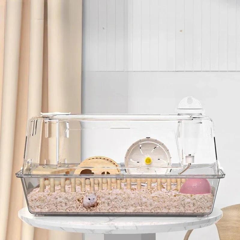 

Hamster cage acrylic panoramic transparent golden bear 60 basic cage feeding box