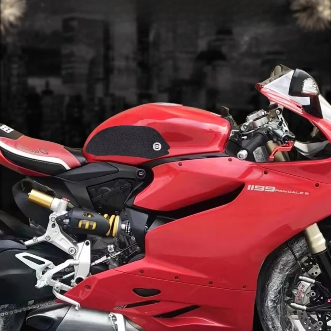 Untuk Ducati 899 1099 1199 1299 2007-2012 Stiker Tangki Bahan Bakar Stiker Tulang Ikan Stiker Anti Selip Sepeda Motor