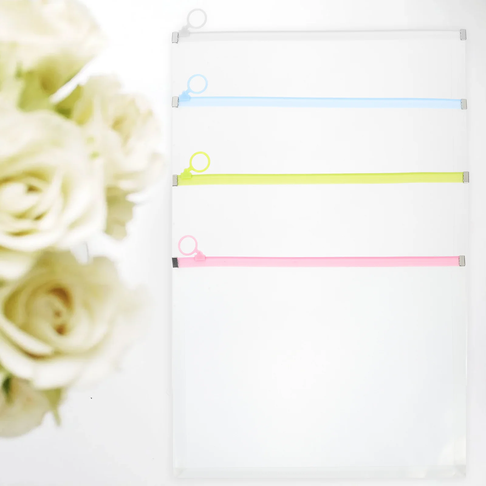 

4 Pcs Plastic File Folders Office Three-dimensional Envelope Envelopes Pp Transparent