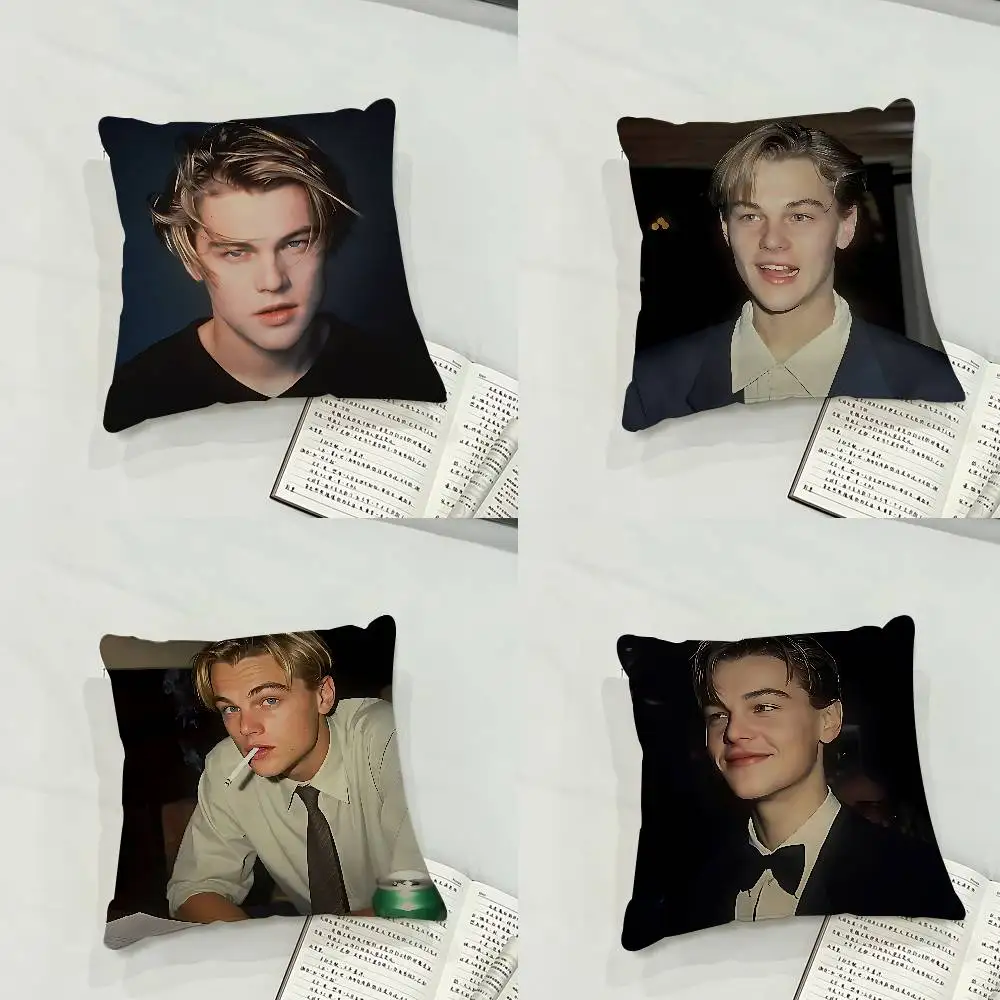 Handsome L-Leonardo D-DiCaprio Case Plush Fabric Soft Pillowcase Double Sided Print Cushion Cover Household Gifts