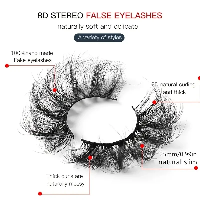100% 밍크 인조 속눈썹, 드라마틱 볼륨 속눈썹, 익스텐션 메이크업, 인기, 5 쌍, 8-26mm, 신제품