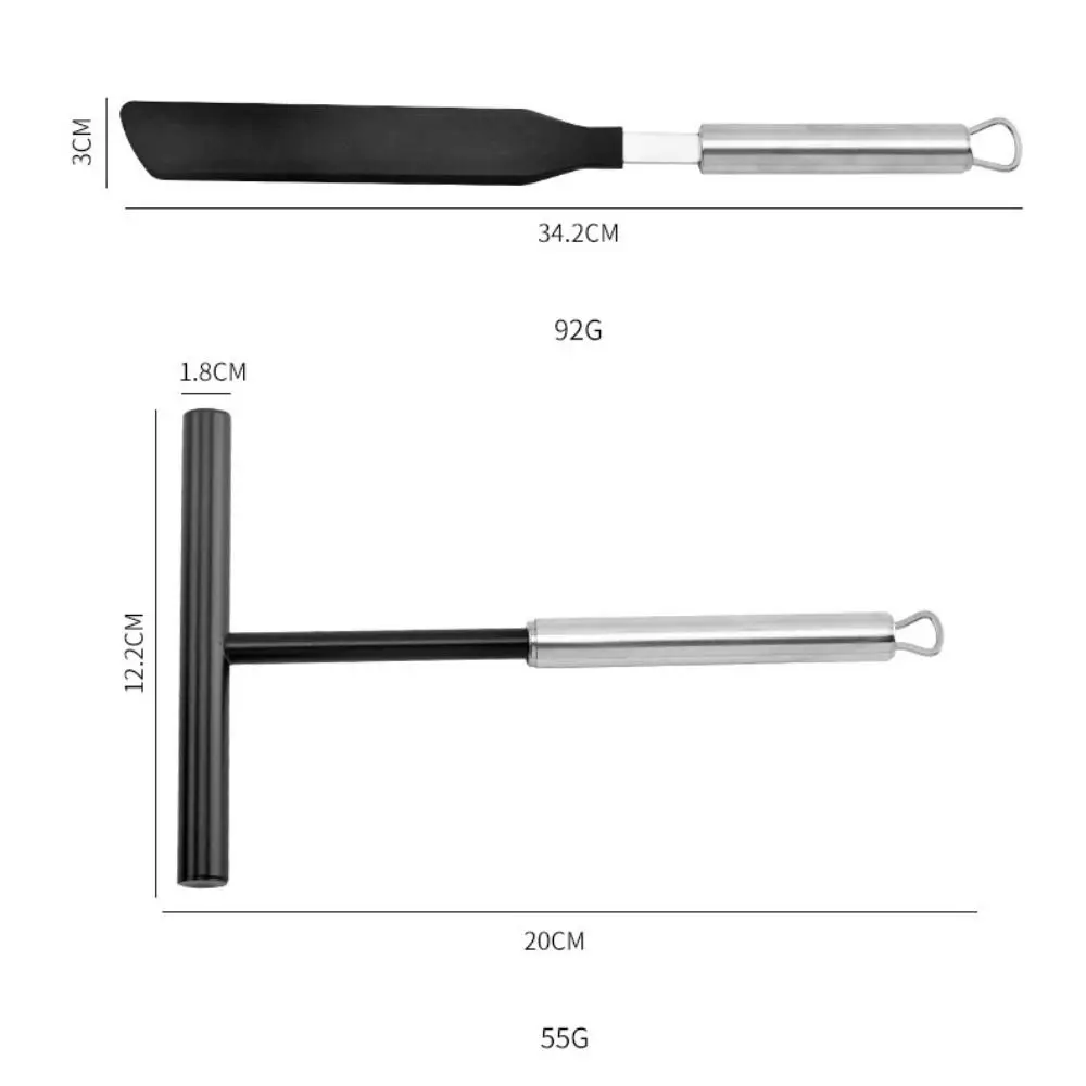 New Stainless Steel Cake Spreader Non Stick With Hanging Hole French Crepe Spreader T Shape Batter Spatula Baking Tool
