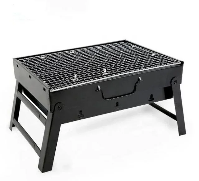 Household charcoal charcoal barbecue black steel stove thickened portable folding barbecue stove outdoor stall camping portable